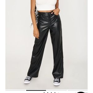 Garage Faux Leather Straight Leg Pants